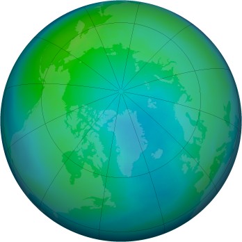 Arctic ozone map for 1992-10